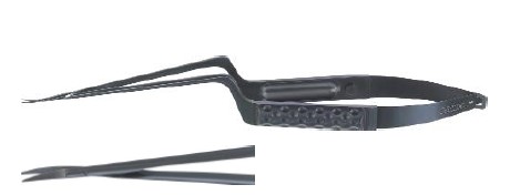 NOIR мікроножиці тупі/тупі сильно вигнуті байонет 90 мм